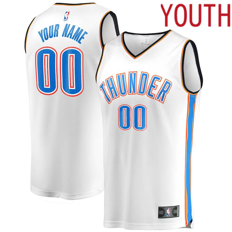Youth Oklahoma City Thunder Fanatics Branded White Fast Break Custom Replica NBA Jersey->phoenix suns->NBA Jersey
